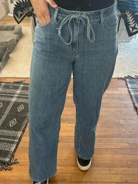 Just Black Straight-Leg Mid Wash Jeans with Drawstring
